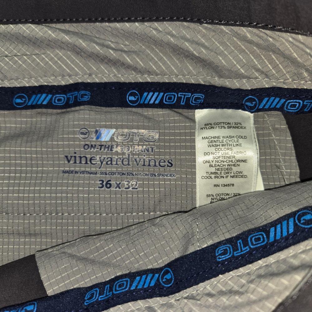 Vineyard Vines On The Go Pants Mens 36x32 Gray Performance Chino Stretch OTG - Picture 5 of 10